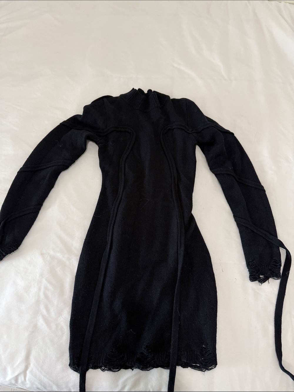 PLT detailed Long Sleeve Knit Dress